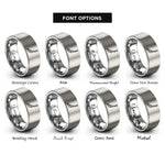 font options for inside engraving on gray bubble trail rings