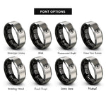 font options for inside engraving on black & grey bubble waveform rings