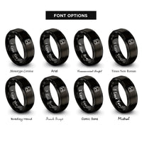 font options for inside engraving on black bubbles rings