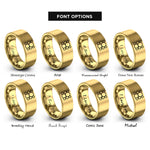 font options for inside engraving on gold bubbles rings