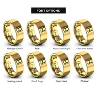 font options for inside engraving on gold bubbles rings