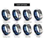 font options for inside engraving on blue & grey buccaneer skull tricorn rings