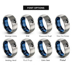 font options for inside engraving on blue & silver buccaneer skull tricorn rings