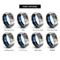 font options for inside engraving on blue & silver buccaneer skull tricorn rings