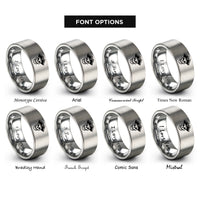 font options for inside engraving on silver buccaneer skull tricorn rings