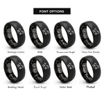 font options for inside engraving on black bucking horse rings