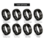 font options for inside engraving on black bucking horse rings
