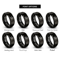 font options for inside engraving on black bucking horse rings