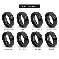 font options for inside engraving on black bucking horse rings