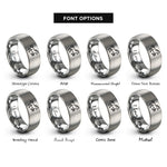 font options for inside engraving on silver bucking horse rings