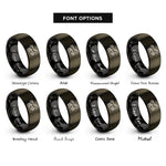 font options for inside engraving on gunmetal & black bucking horse rings
