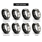 font options for inside engraving on black & grey buddha pose rings