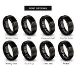 font options for inside engraving on black buddha pose rings