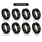 font options for inside engraving on black buddha pose rings