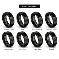 font options for inside engraving on black buddha pose rings