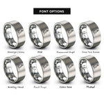 font options for inside engraving on gray buddha pose rings