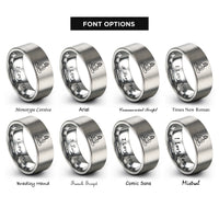 font options for inside engraving on gray buddha pose rings