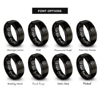 font options for inside engraving on black buffalo skull circle rings