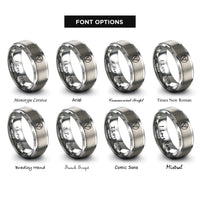 font options for inside engraving on grey buffalo skull circle rings