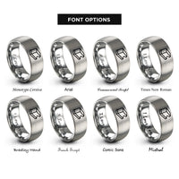 font options for inside engraving on gray buffer block rings