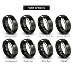 font options for inside engraving on black & grey bug rings