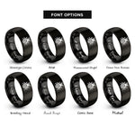 font options for inside engraving on black bug rings