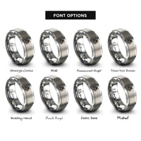 font options for inside engraving on grey bug rings