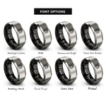 font options for inside engraving on black & gray bug icon rings