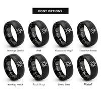 font options for inside engraving on black bug icon rings