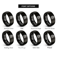 font options for inside engraving on black bug icon rings