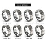 font options for inside engraving on silver bug icon rings