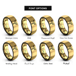 font options for inside engraving on black & gold bugle tassel rings