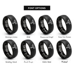 font options for inside engraving on black bugle tassel rings