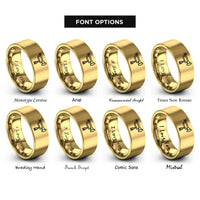font options for inside engraving on gold bugle tassel rings