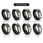font options for inside engraving on black & gray bull rings
