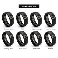 font options for inside engraving on black bull rings