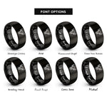 font options for inside engraving on black bull rings