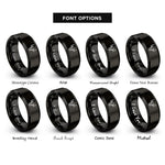 font options for inside engraving on black bull rings