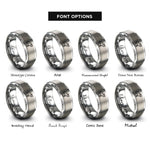 font options for inside engraving on silver bull rings
