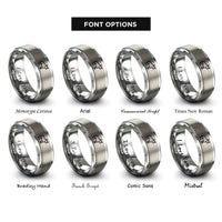 font options for inside engraving on silver bull rings