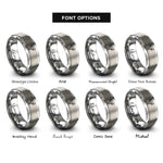 font options for inside engraving on silver bull rings