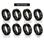 font options for inside engraving on black bull longhorn skull rings