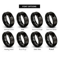 font options for inside engraving on black bull longhorn skull rings