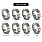 font options for inside engraving on grey bull longhorn skull rings