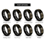 font options for inside engraving on gunmetal & black bull longhorn skull rings