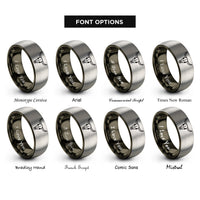 font options for inside engraving on gunmetal & grey bull longhorn skull rings