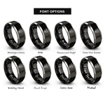 font options for inside engraving on black & gray bull skull lasso rings