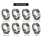 font options for inside engraving on grey bull skull lasso rings