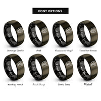 font options for inside engraving on gunmetal & black bull skull lasso rings