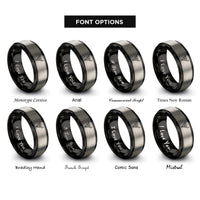 font options for inside engraving on black & silver bull skull polygonal rings